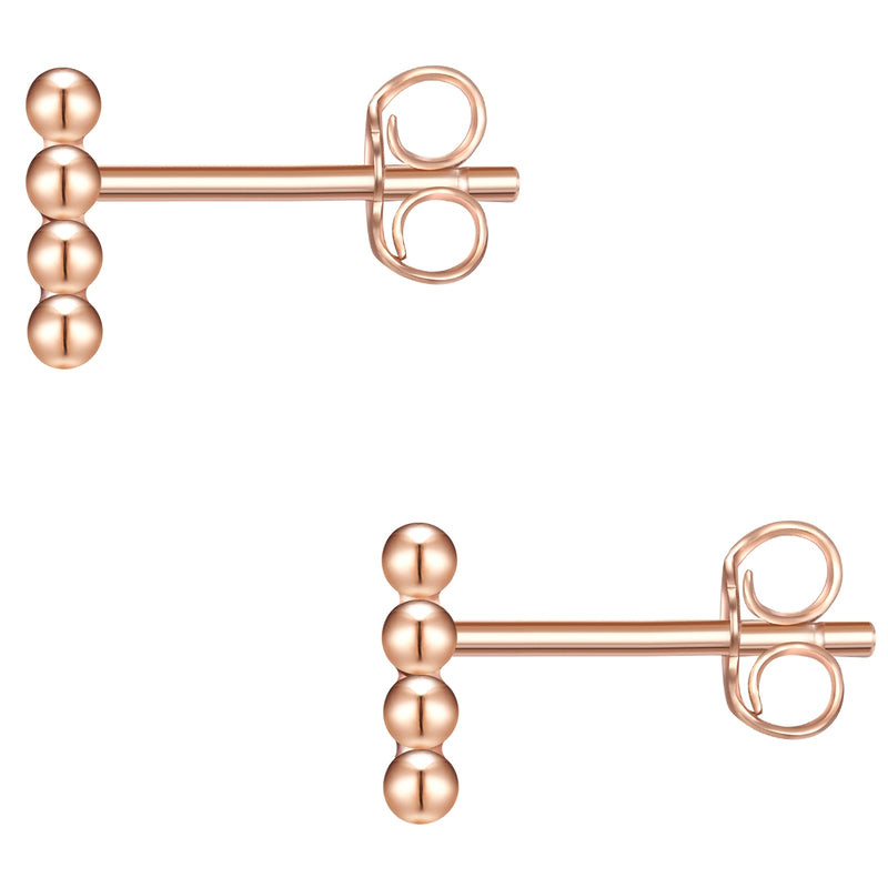 Ohrstecker roségold Kreuz Kugeln