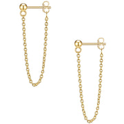 Ohrstecker gold Kugel Kettchen