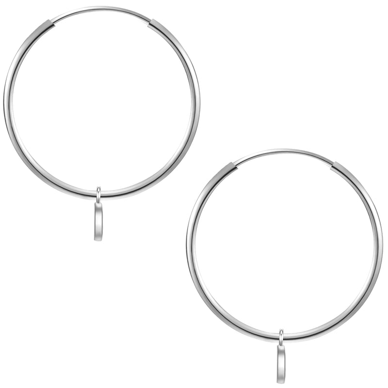 Creolen Ohrringe mit Plättchen silber