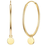 Creolen Ohrringe mit Plättchen gold