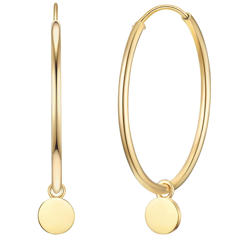 Creolen Ohrringe mit Plättchen gold