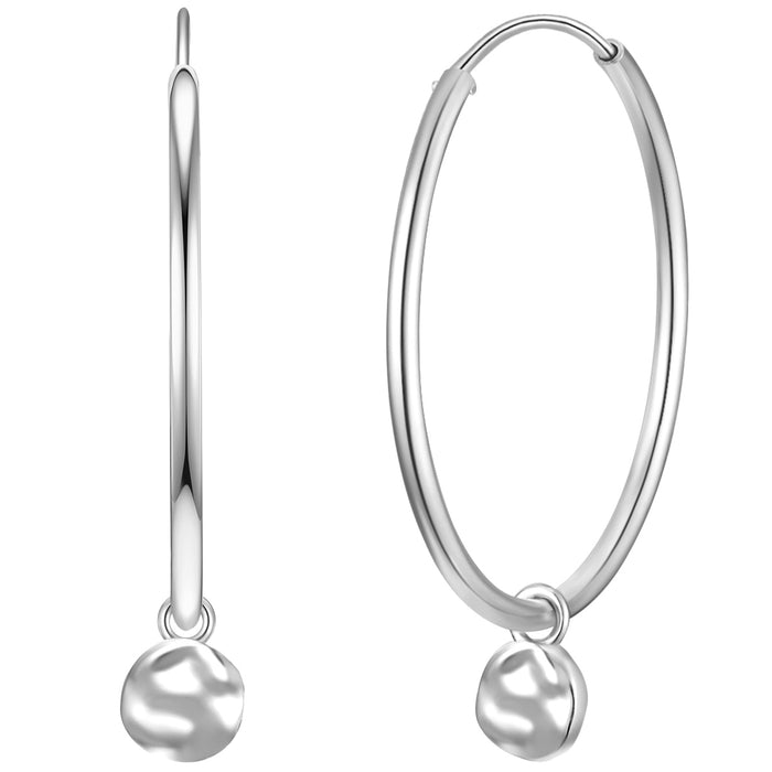 Große Creolen silber mit kleinen Plättchen