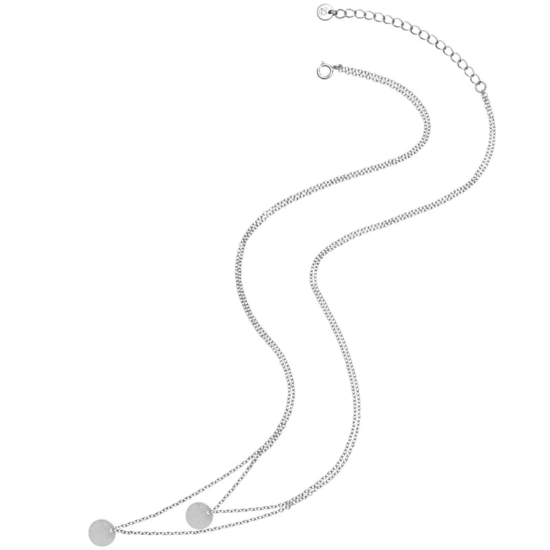 Zweireihige Kette mit Anhängern silber