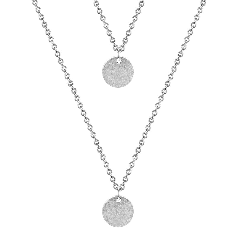 Zweireihige Kette mit Anhängern silber