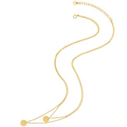 Zweireihige Kette mit Anhängern gold