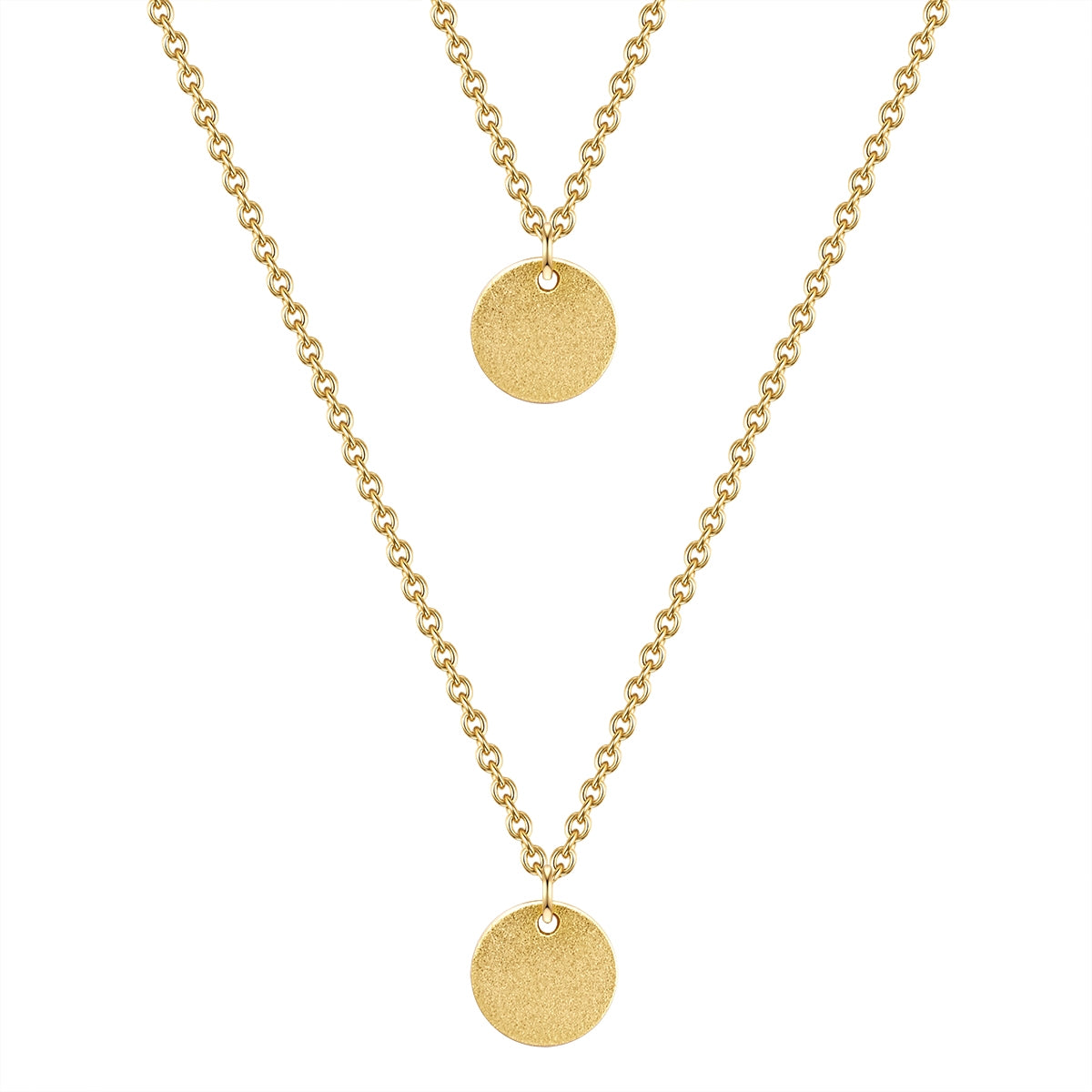 Zweireihige Kette mit Anhängern gold