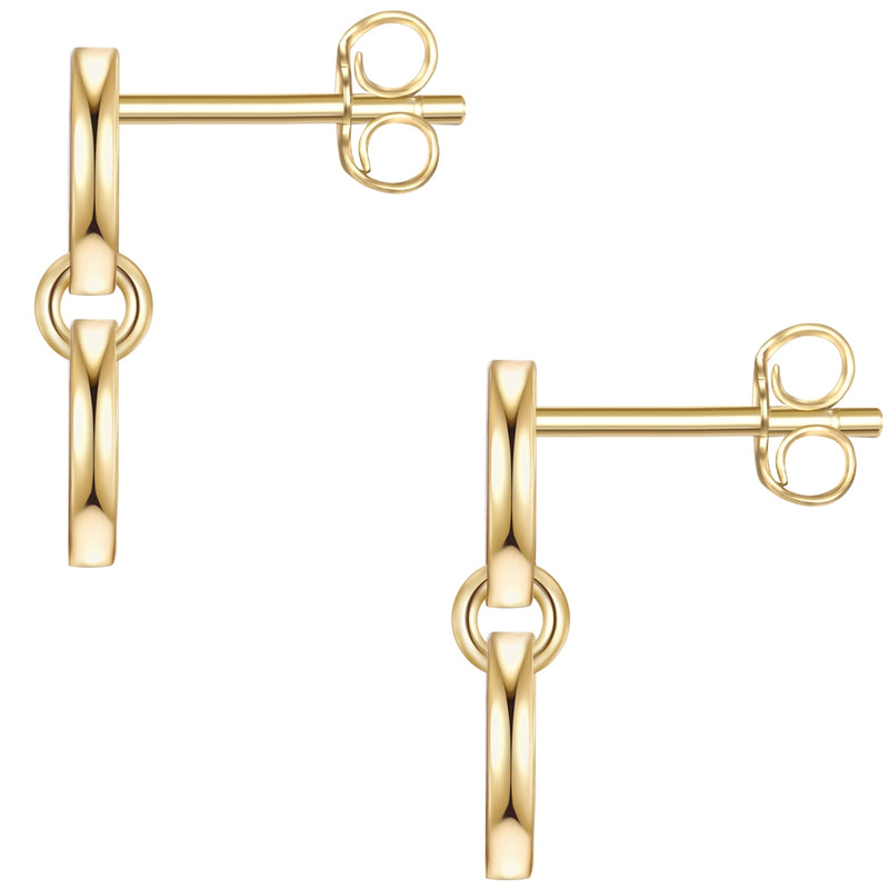 Ohrstecker gold Plättchen hängend