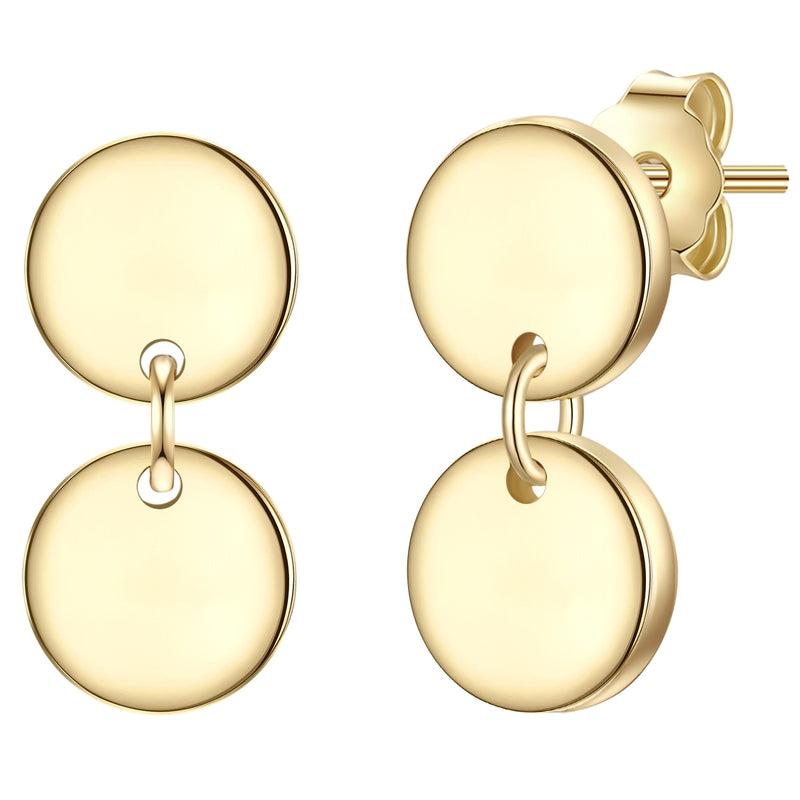 Ohrstecker gold Plättchen hängend