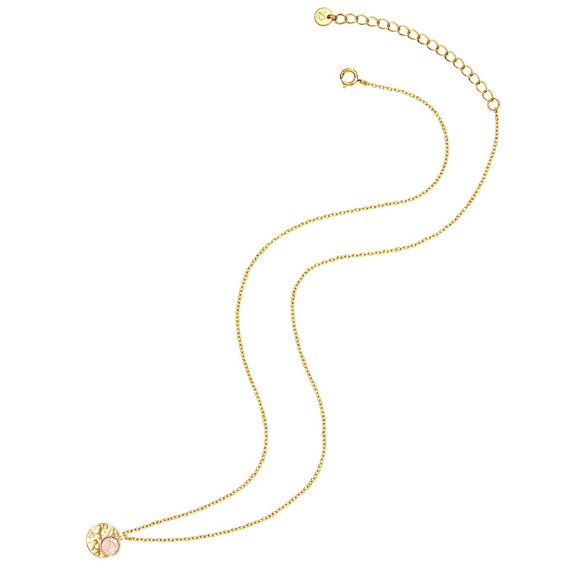 Kette gold mit Rosenquarz Anhänger