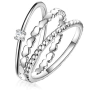 3er Ring Set Zirkonia silber