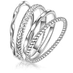 Ring silber, 4er Set