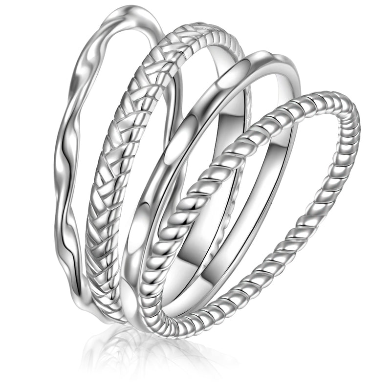 Ring silber, 4er Set