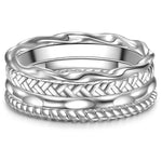 Ring silber, 4er Set