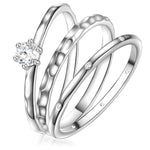 Ring mit Zirkonia, 3er Set