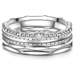 Ring 4er Set silber mit Zirkonia