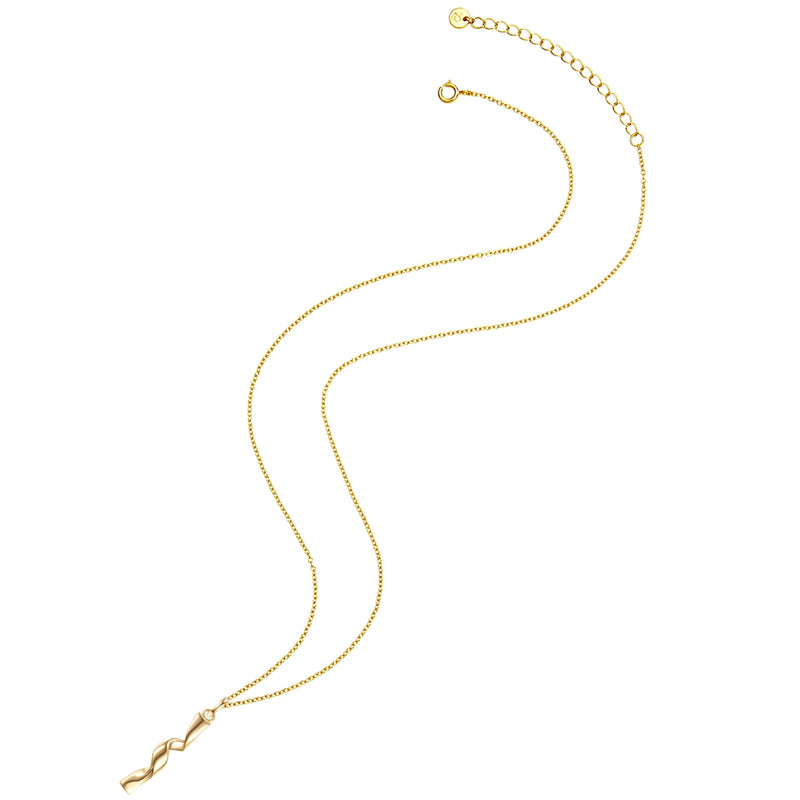Kette mit geschwungenem Anhänger gold