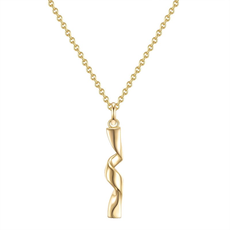 Kette mit geschwungenem Anhänger gold