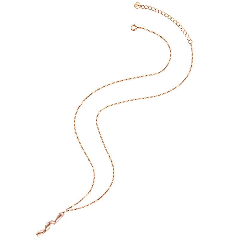 Kette mit geschwungenem Anhänger roségold