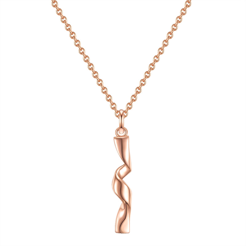 Kette mit geschwungenem Anhänger roségold