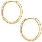 Creolen gold groß Zirkonia weiß