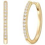 Creolen gold groß Zirkonia weiß