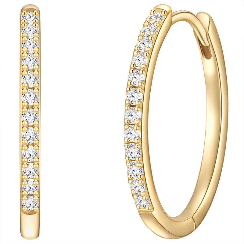 Creolen gold groß Zirkonia weiß