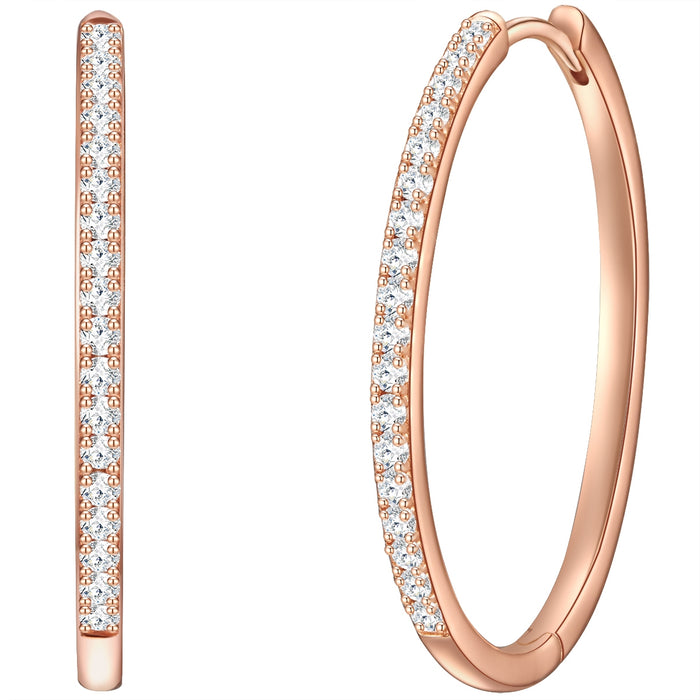 Creolen roségold groß mit Zirkonia