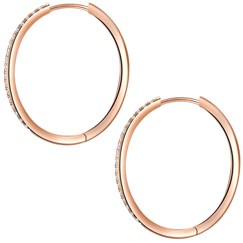 Creolen roségold groß mit Zirkonia