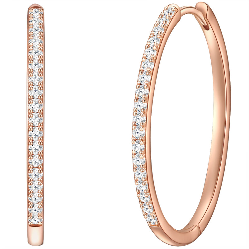 Creolen roségold groß mit Zirkonia
