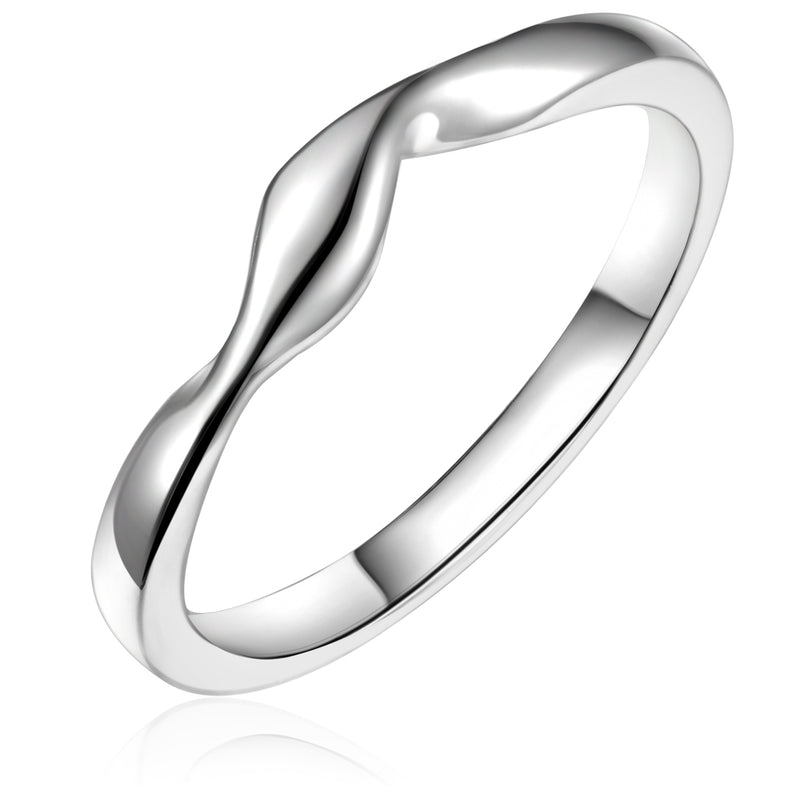 Silberring mit Welle