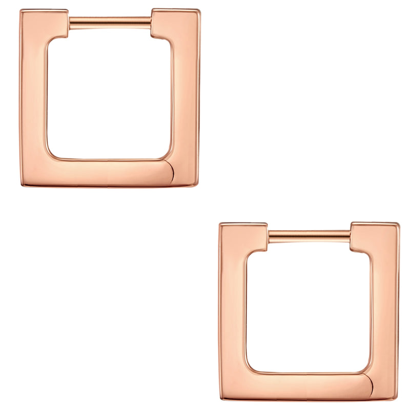Creolen roségold eckig
