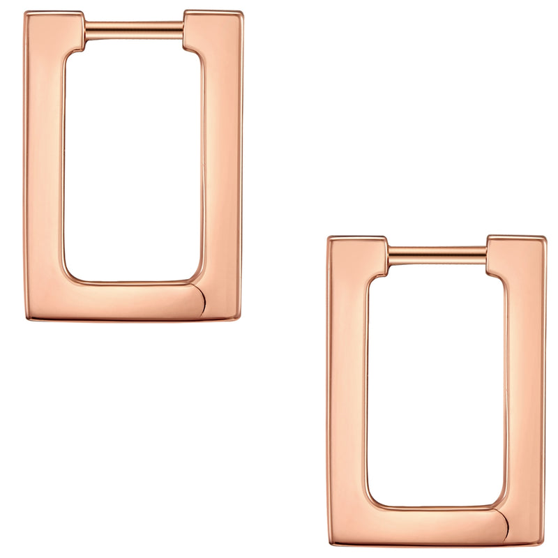 Creolen roségold groß eckig