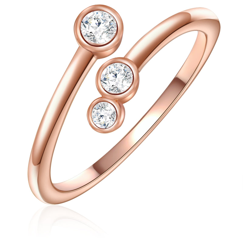 Offener Ring mit Zirkonia roségold