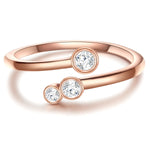 Offener Ring mit Zirkonia roségold