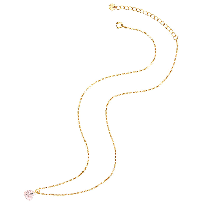 Kette Herz gold Rosenquarz