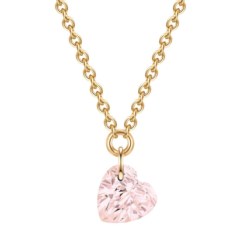 Kette Herz gold Rosenquarz