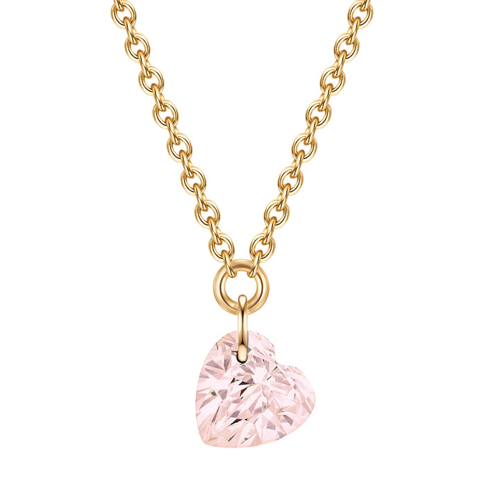 Kette Herz gold Rosenquarz