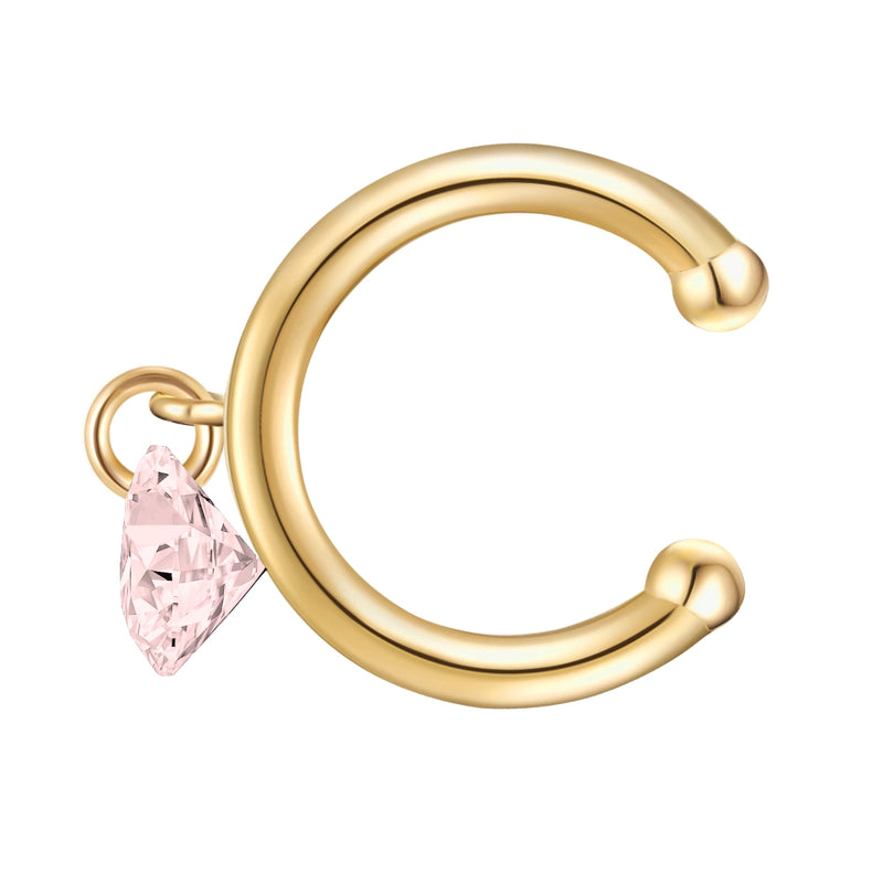 Earcuff gold Rosenquarz