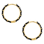 Creolen gold Emaille schwarz
