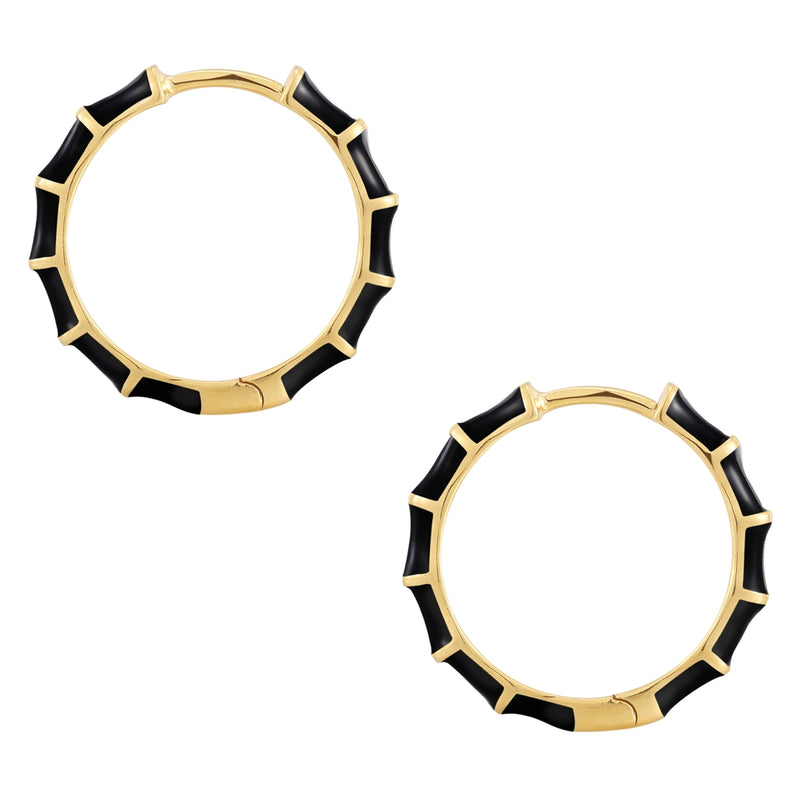 Creolen gold Emaille schwarz