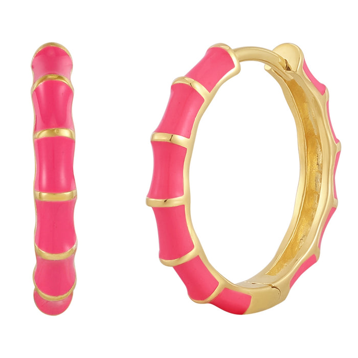 Creolen gold Emaille pink