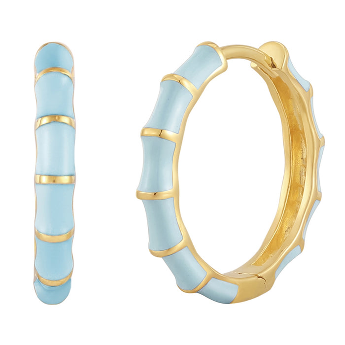 Emaille Creolen in gelbgold