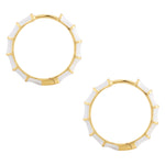 Creolen gold Emaille weiß