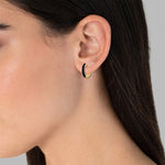 Creolen gold mit Emaille schwarz