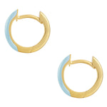 Silbercreolen in gold mit Emaille blau