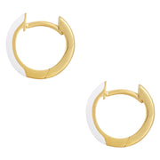 Creolen gold mit Emaille weiß