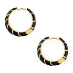 Creolen gold Emaille schwarz