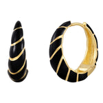 Creolen gold Emaille schwarz