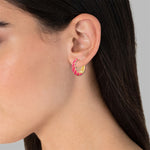 Creolen gold Emaille pink