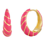 Creolen gold Emaille pink